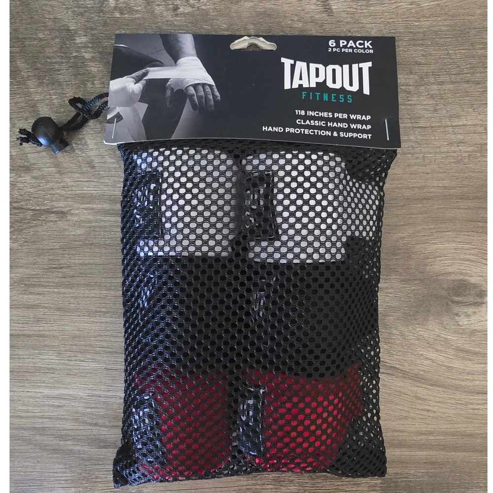 Tapout Fitness 6 Pack Classic Hand Wraps 118 Inch Boxing MMA Red Black White New